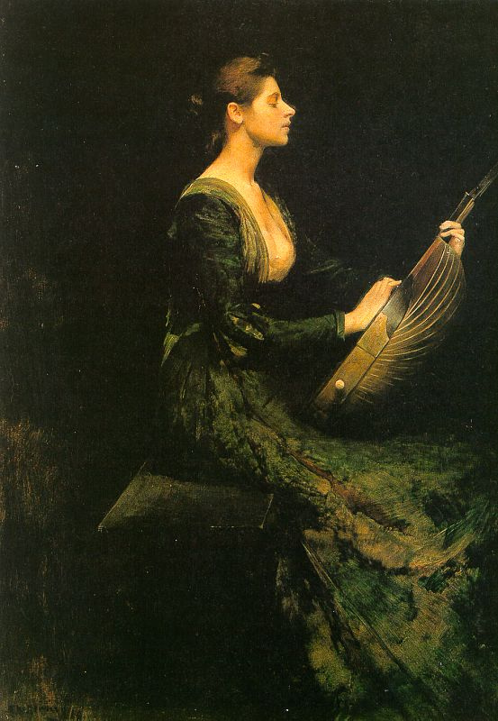 Lady with a Lute painting