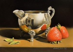 Strawberries and Silver painting